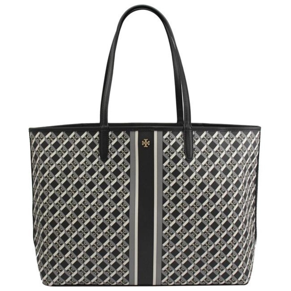 Tory Burch Bag Geo Logo Black Tote
